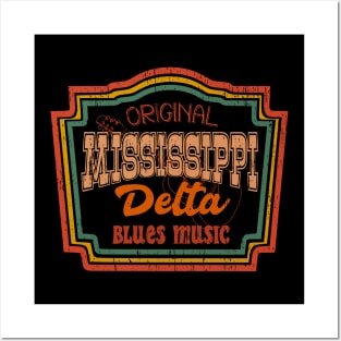 Mississippi original delta blues music distressed retro Posters and Art